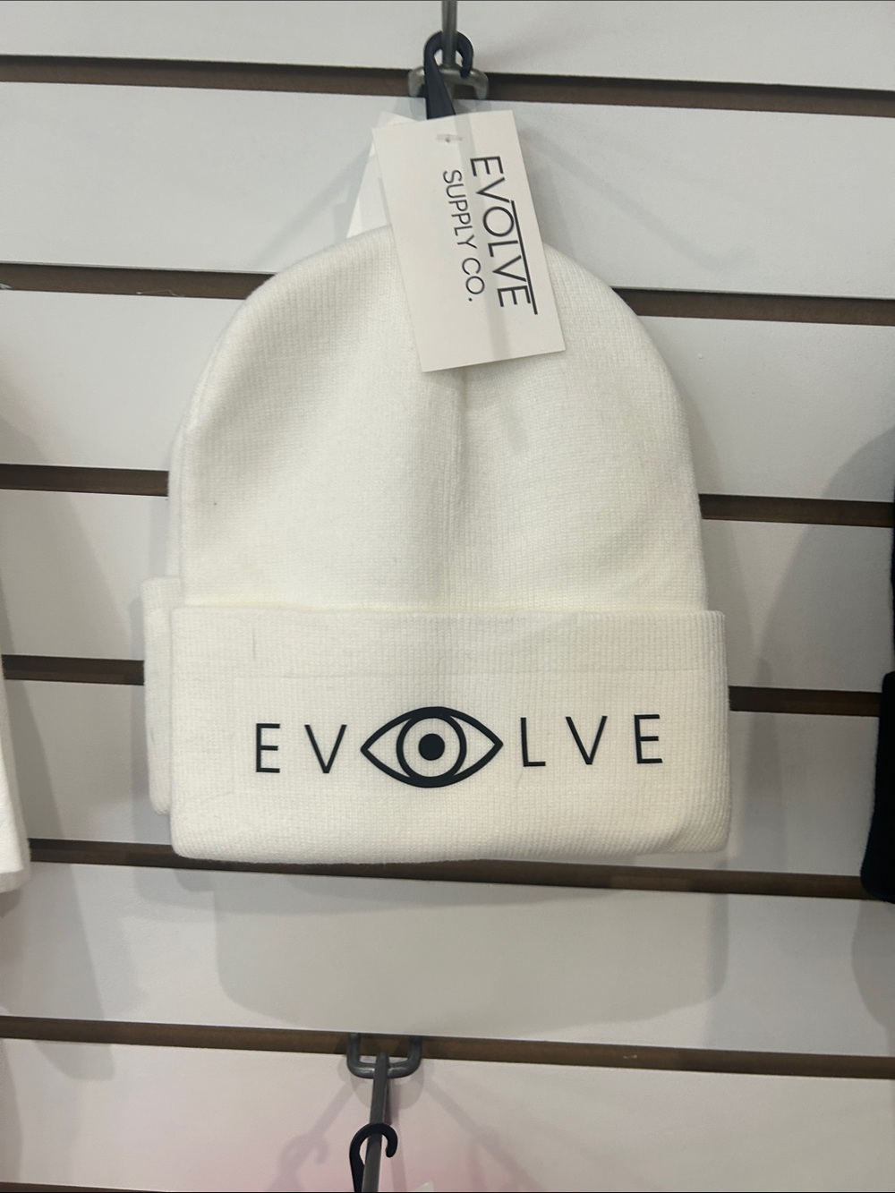Men's White Beanie Hat
